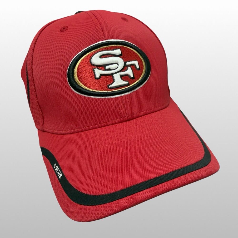 San Francisco 49ers Reebok On Field NFL Hat Cap Red Black L/XL Stretch Fit